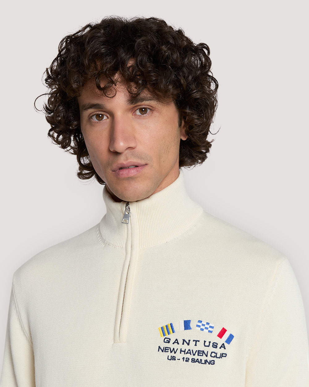 Nautical Flags Half-Zip Sweater