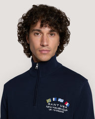Nautical Flags Half-Zip Sweater
