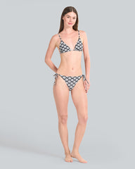 Monogram Print Triangle Bikini Top