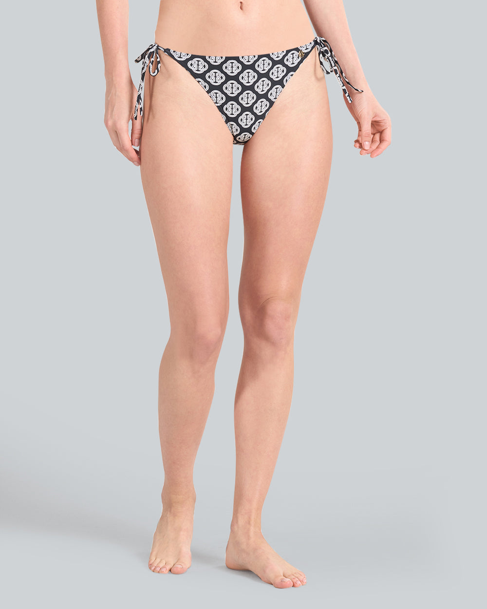 Monogram Print  Tie Bikini Bottoms