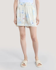 Relaxed Fit Floral Print Shorts Putty / 36