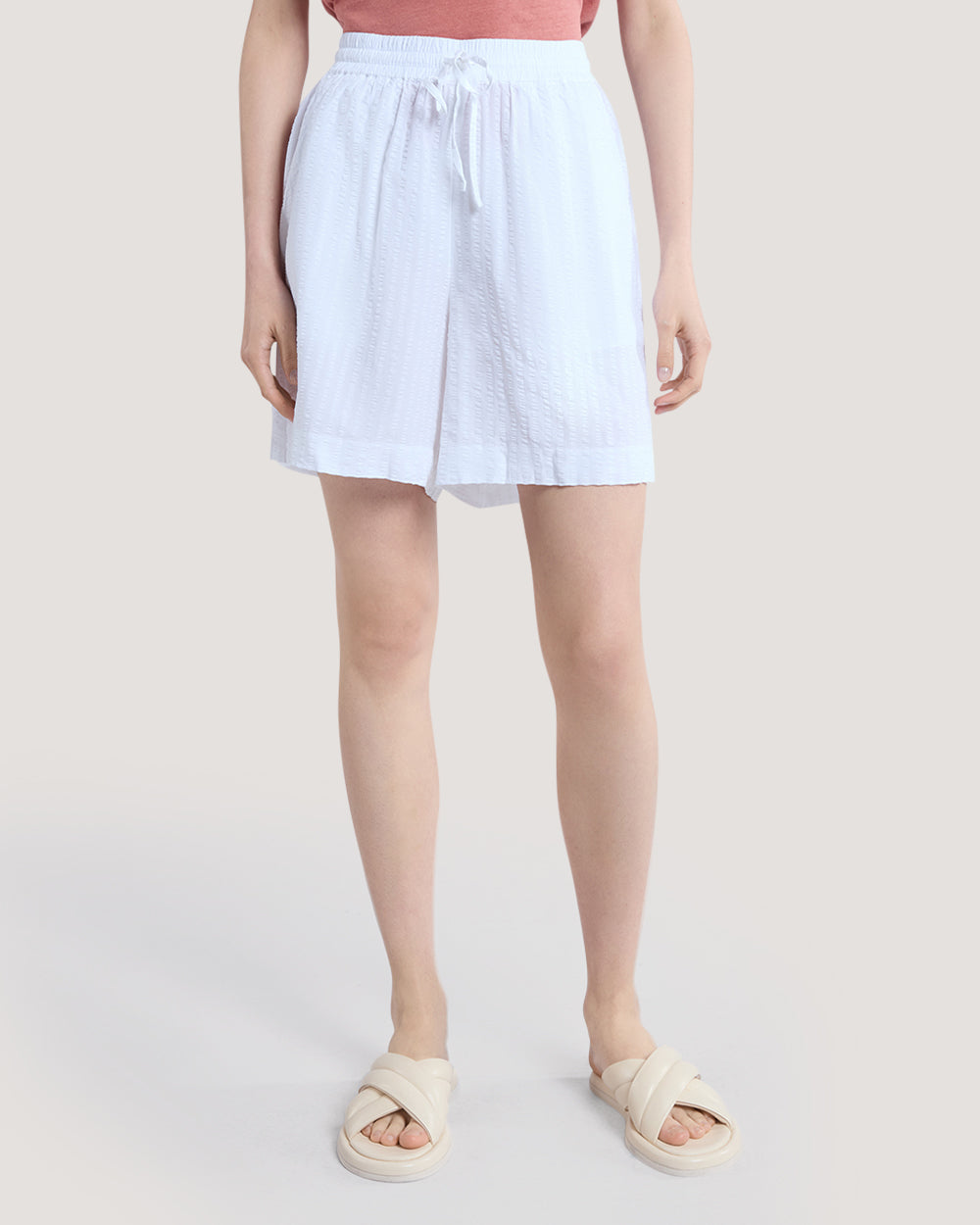 Tonal Striped Seersucker Shorts