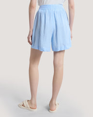 Tonal Striped Seersucker Shorts Blue / 36