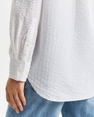 Relaxed Fit Tonal Striped Seersucker Shirt
