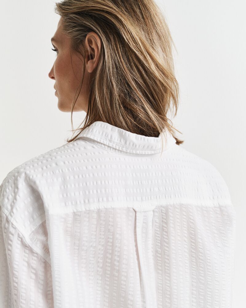 Relaxed Fit Tonal Striped Seersucker Shirt