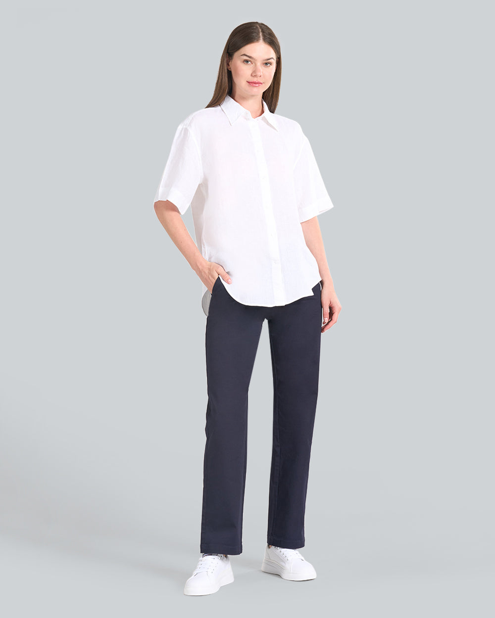 Relaxed Fit Linen Short Sleeve Shirt
