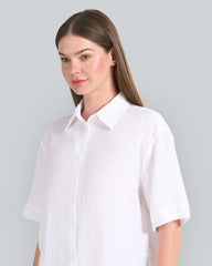 Relaxed Fit Linen Short Sleeve Shirt