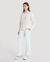 Regular Fit Striped Linen Shirt Yellow / 36