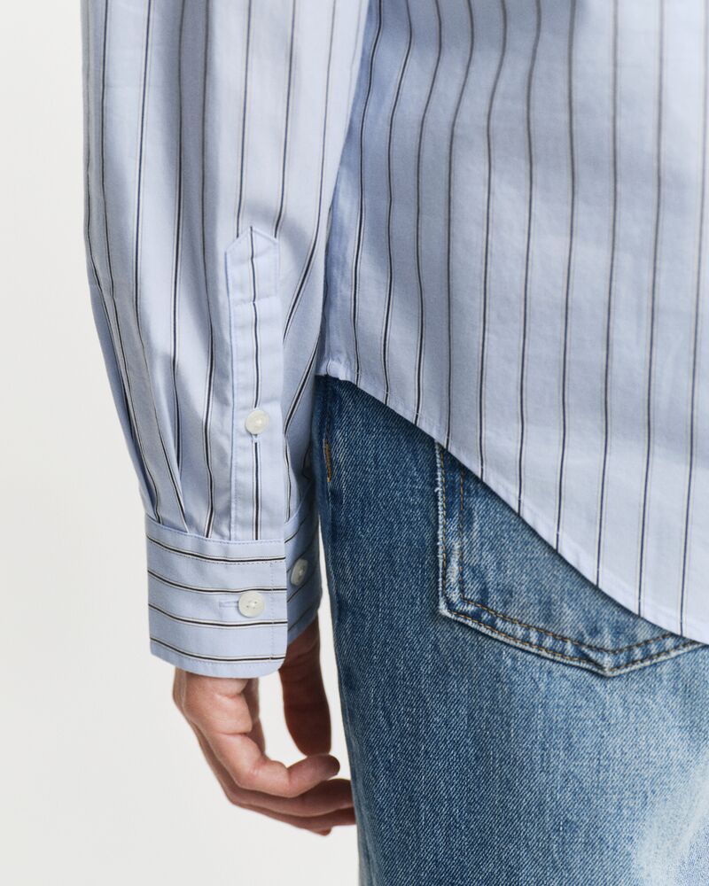 Regular Fit Thin Striped Poplin Shirt