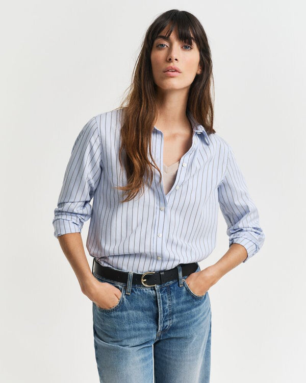 Regular Fit Thin Striped Poplin Shirt