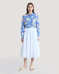 Tonal Striped Seersucker Skirt