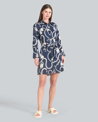 Sailing Print Shirt Dress