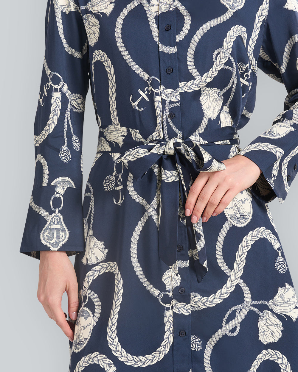 Sailing Print Shirt Dress
