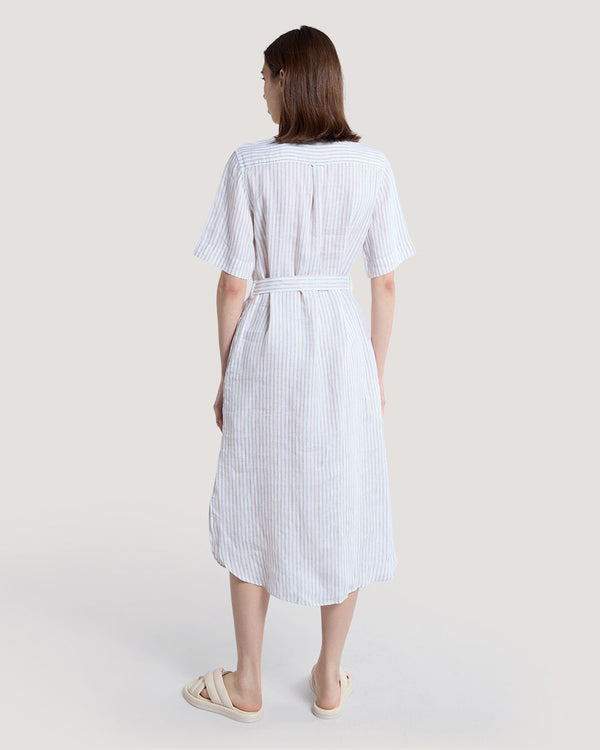 Striped Linen Shirt Dress