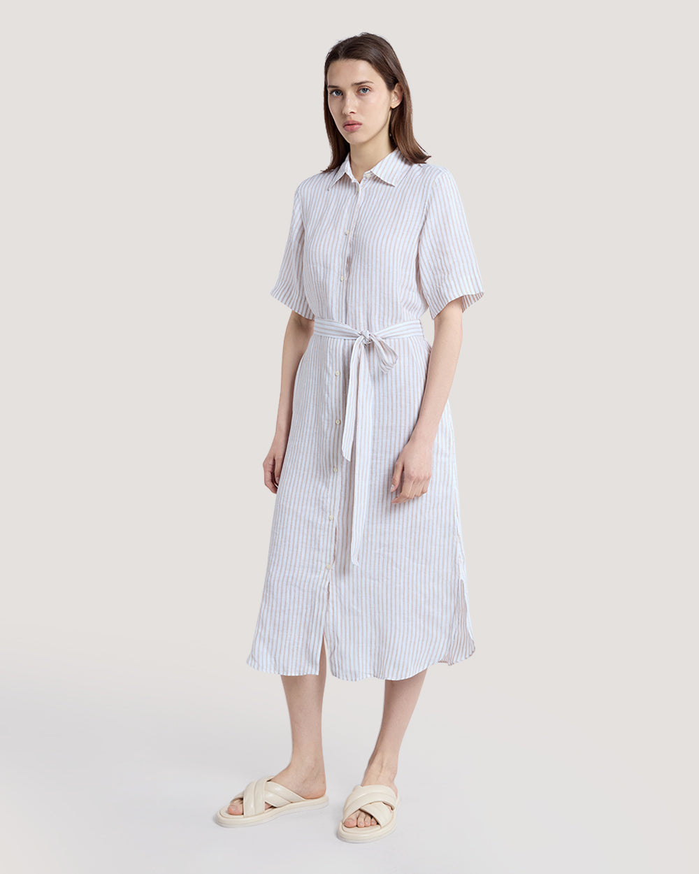 Striped Linen Shirt Dress