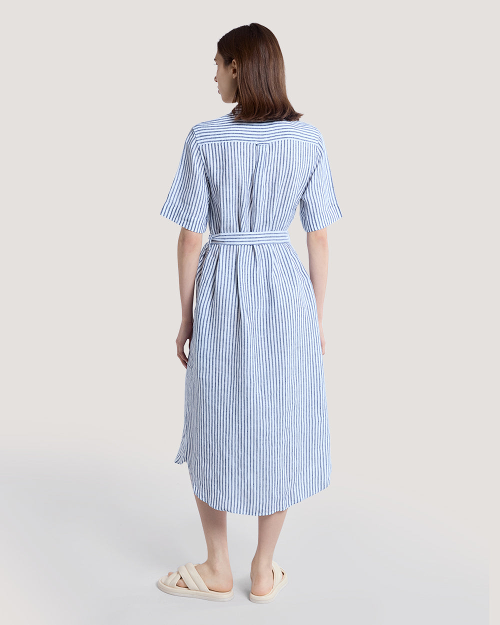 Striped Linen Shirt Dress