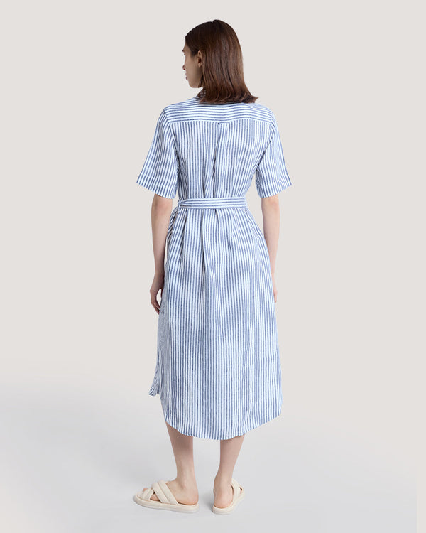 Striped Linen Shirt Dress