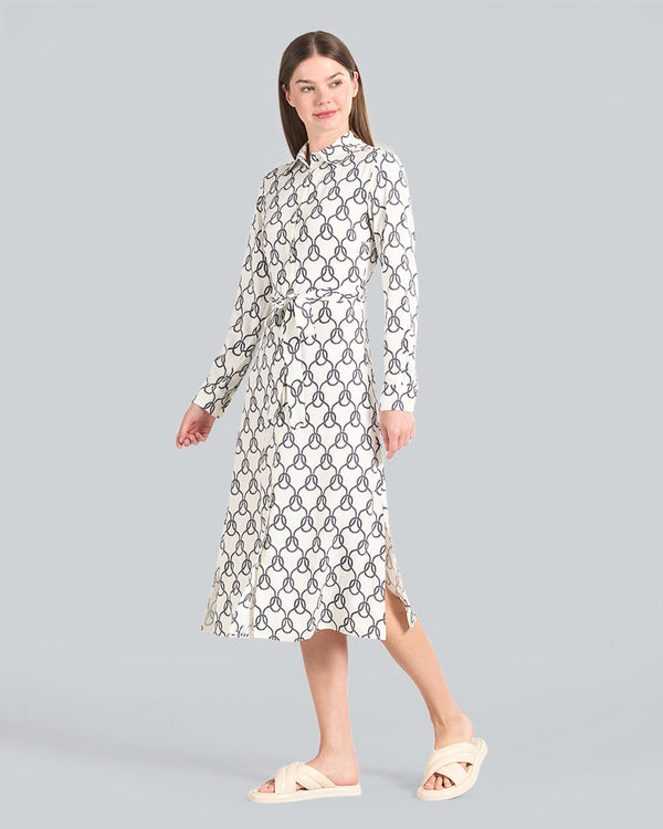 Rope Print Shirt Dress
