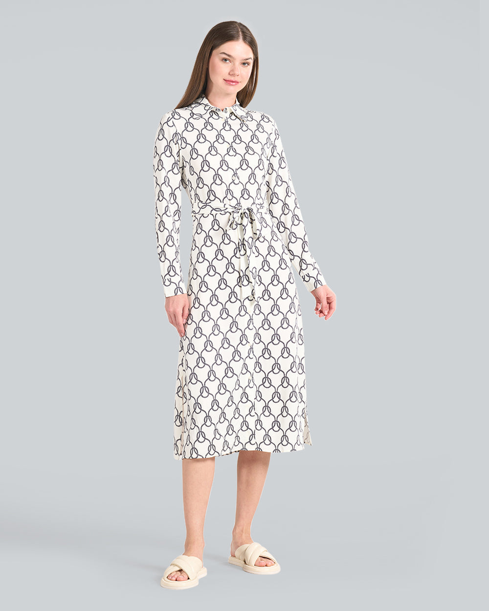 Rope Print Shirt Dress