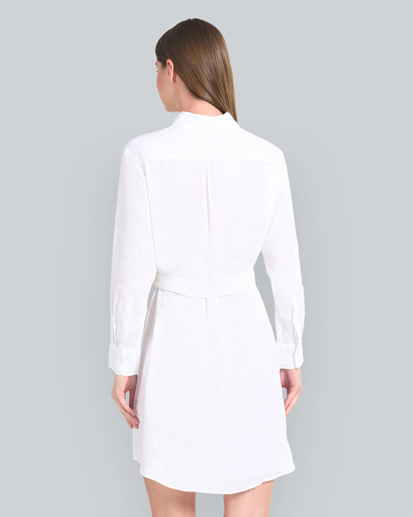 Belted Linen Shirt Dress