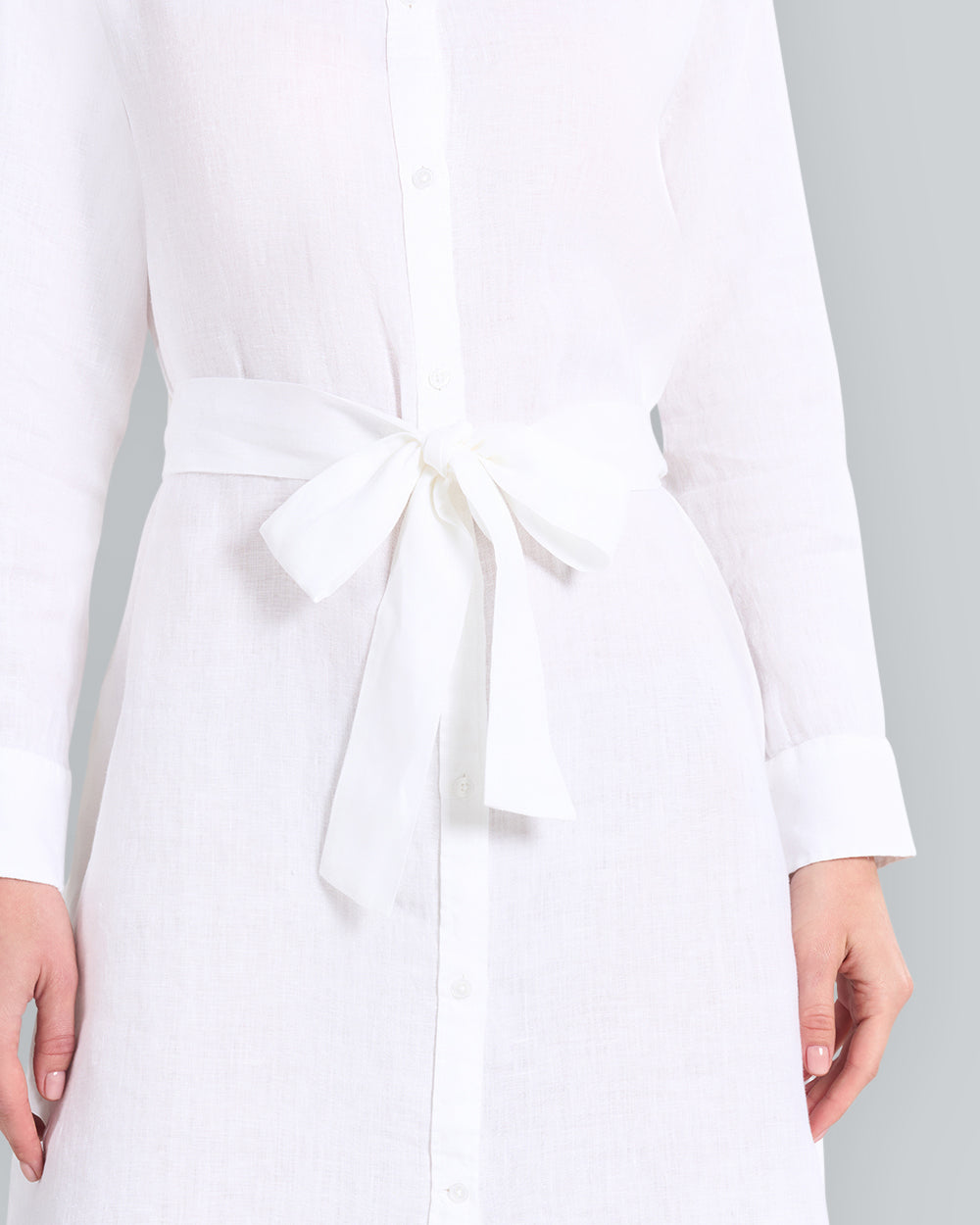 Belted Linen Shirt Dress
