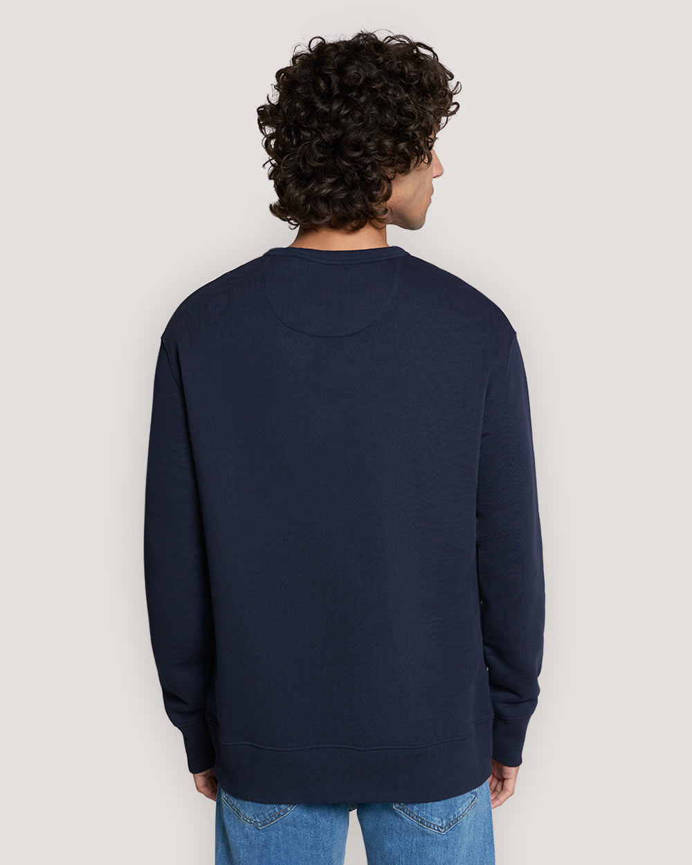 Graphic Crew Neck Sweatshirt Blue / M