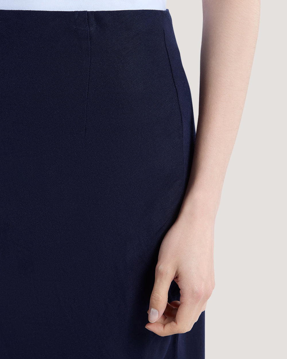 Linen Blend Skirt Blue / 36