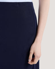 Linen Blend Skirt Blue / 36