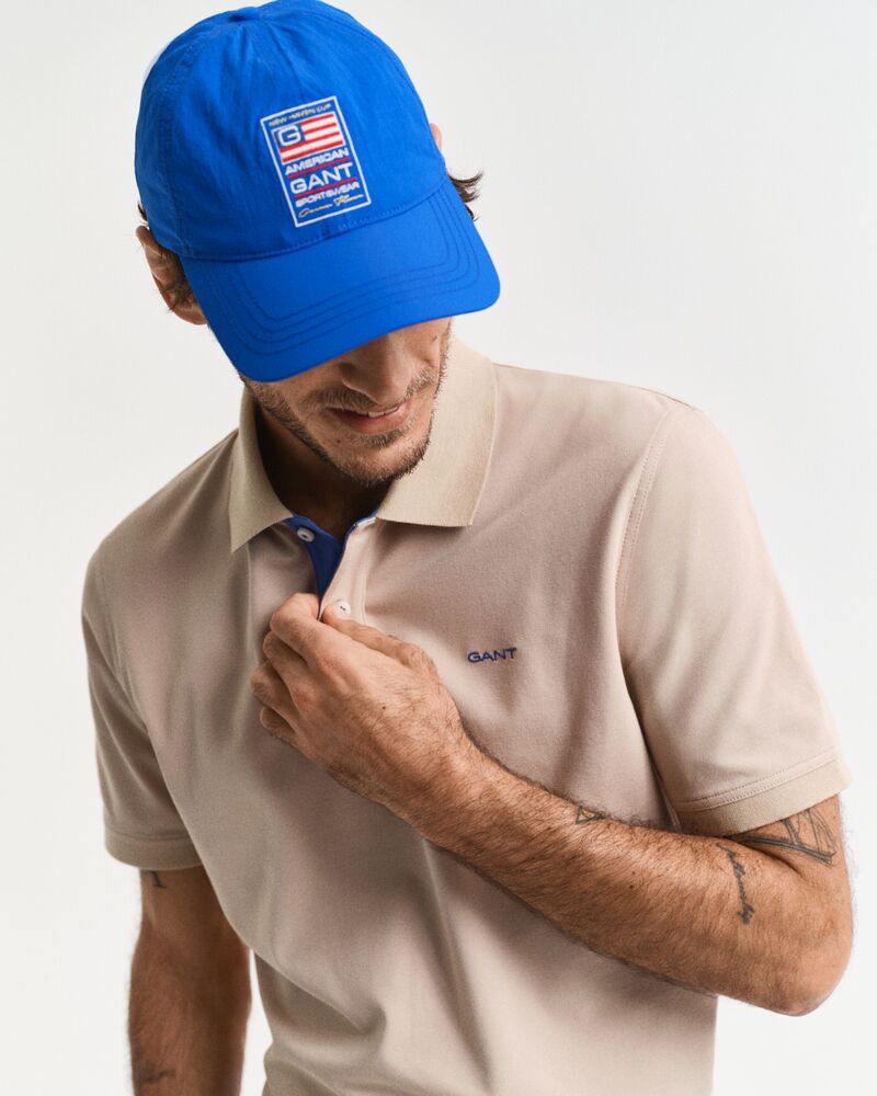 Contrast Piqué Polo Shirt Dry Sand / S