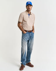 Contrast Piqué Polo Shirt Dry Sand / S