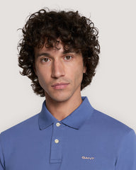 Contrast Piqué Polo Shirt Dusty Navy / M