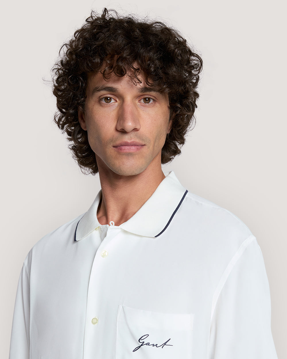 Relaxed Fit Short Sleeve Viscose Shirt White / M