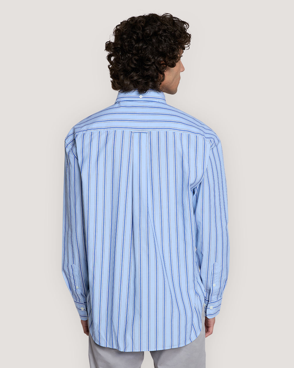 Relaxed Fit Striped Heritage Poplin Shirt Blue / M