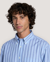 Relaxed Fit Striped Heritage Poplin Shirt Blue / M