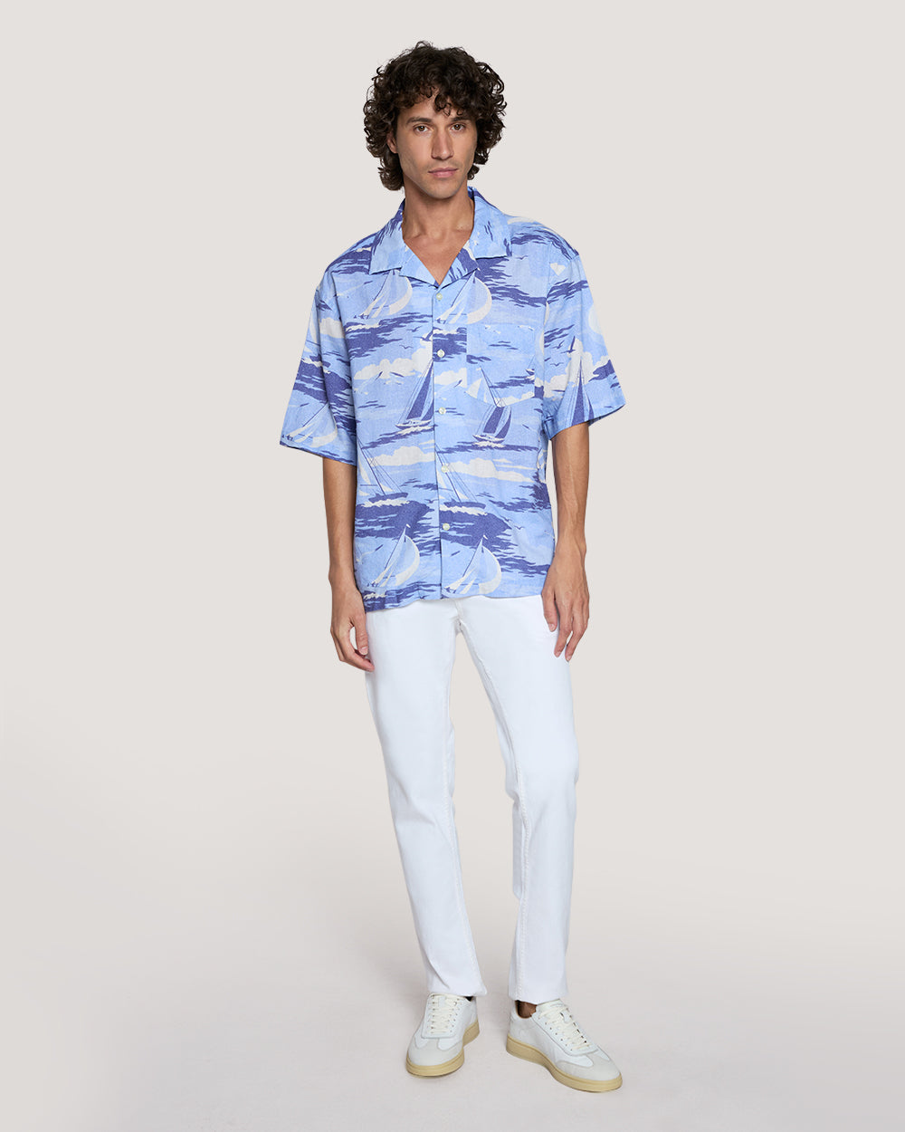 REL SAILING PRINT SS SHIRT Blue / M