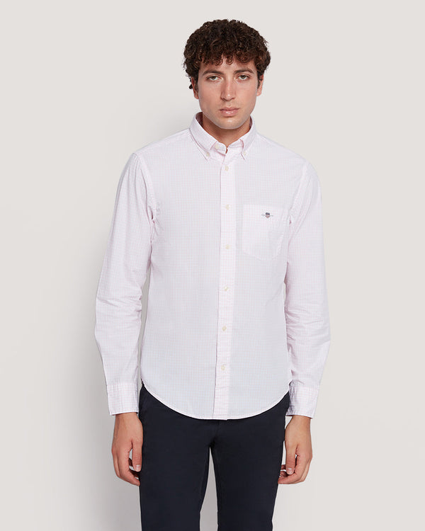 Gant Men’S Regular Fit Gingham Check Poplin Cotton Shirt