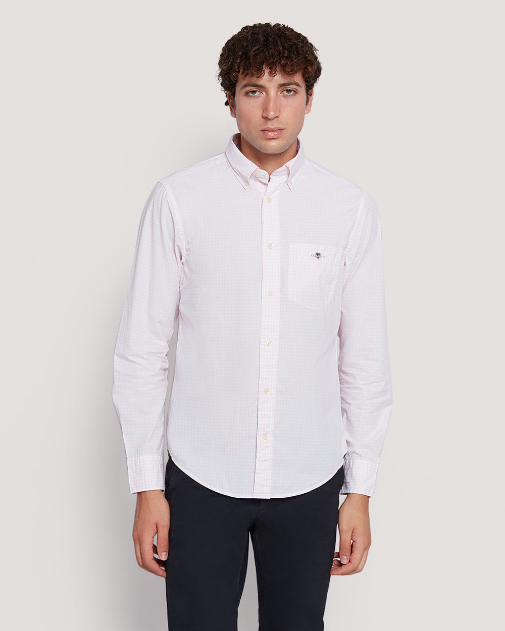 Gant Men’S Regular Fit Gingham Check Poplin Cotton Shirt