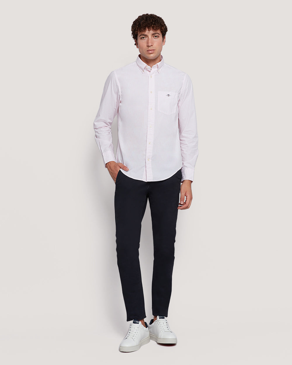 Gant Men’S Regular Fit Gingham Check Poplin Cotton Shirt