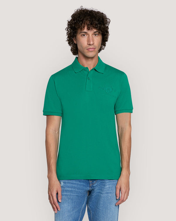 Tonal Shield Polo Shirt