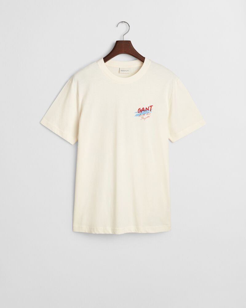 GANT USA Sailing Print Graphic T-Shirt Cream / S