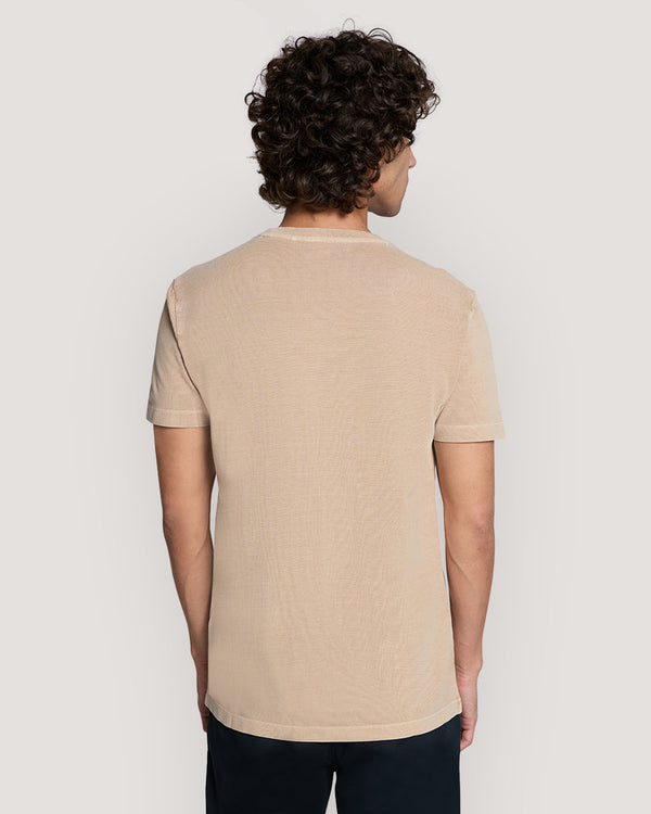 SLIM SUNFADED SS PIQUE TSHIRT Dry Sand / M