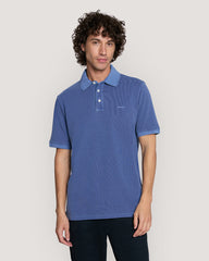 Sunfaded Piqué Polo Shirt Dusty Navy / M