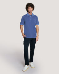 Sunfaded Piqué Polo Shirt Dusty Navy / M