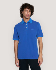 Sunfaded Piqué Polo Shirt Blue / M