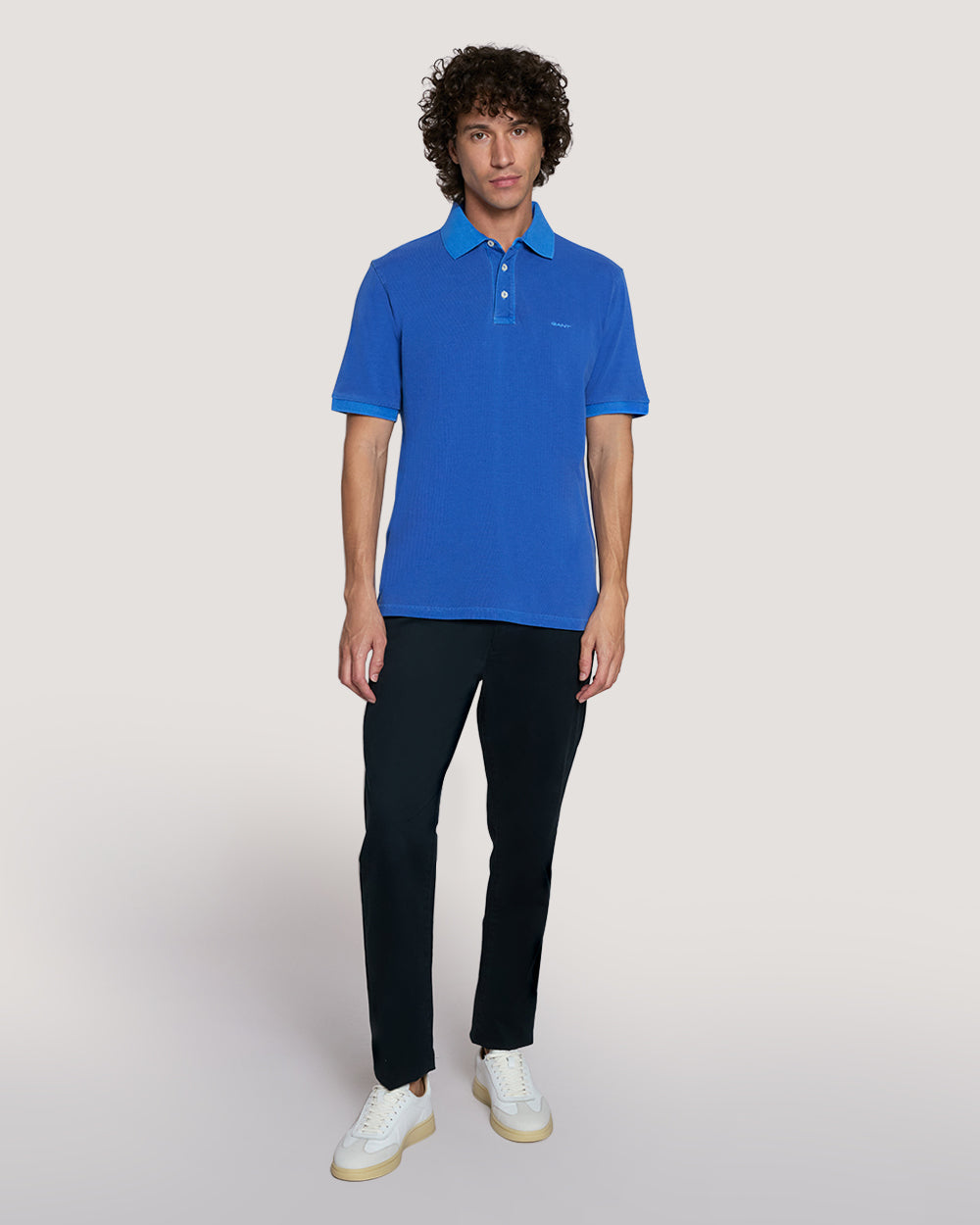 Sunfaded Piqué Polo Shirt Blue / M