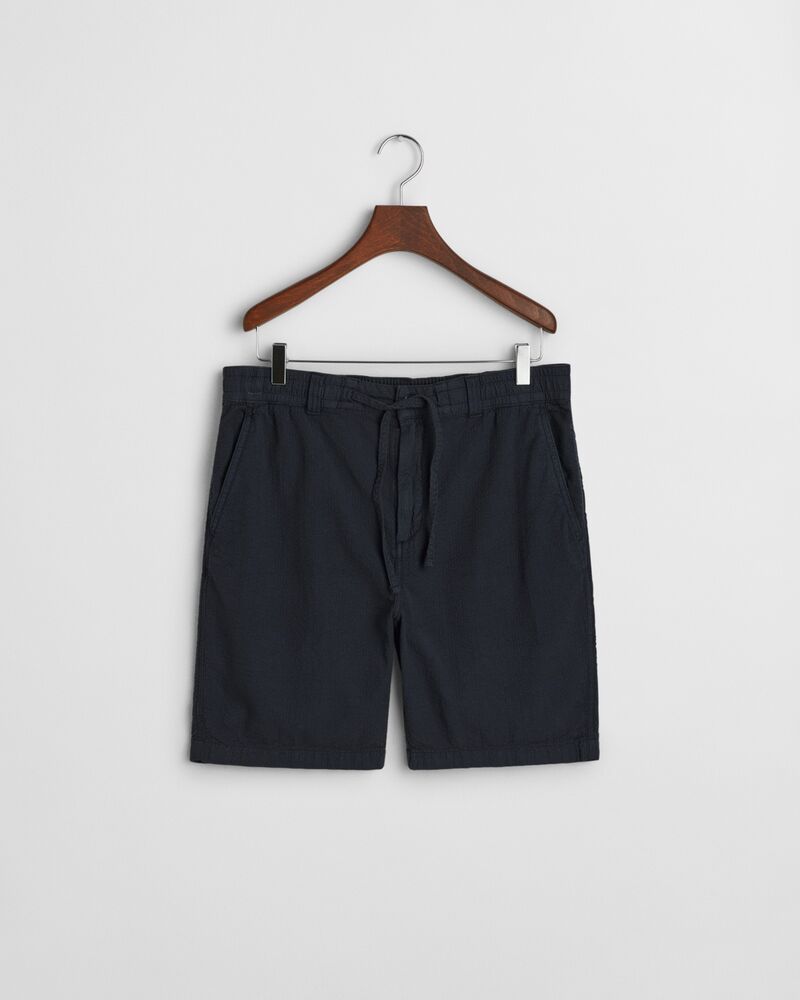 Regular Fit Garment Dyed Seersucker Shorts Blue / S