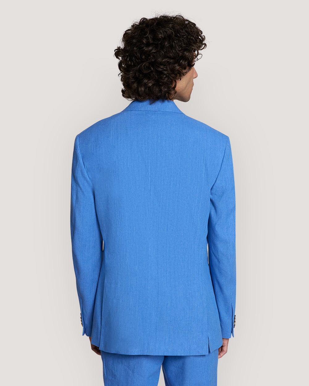Slim Fit Cotton Linen Suit Jacket Salty Sea / 50