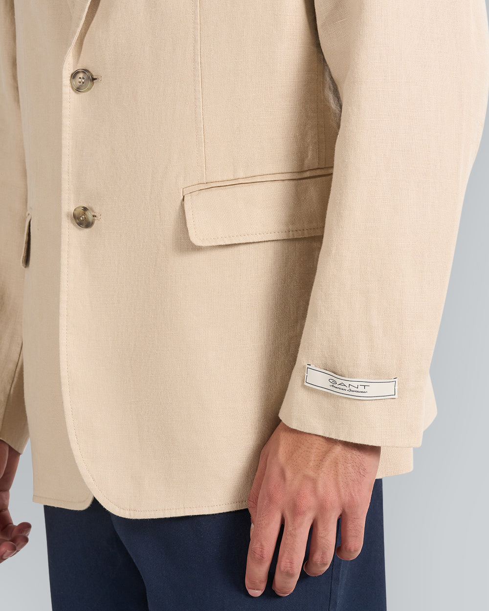 Regular Fit Garment Dyed Linen Blazer