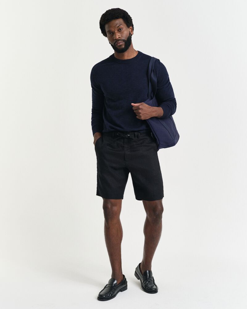 RELAXED LINEN DS SHORTS Black / S