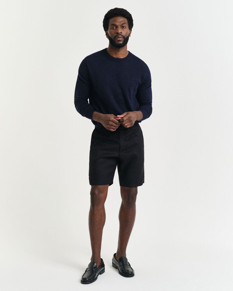 RELAXED LINEN DS SHORTS Black / S